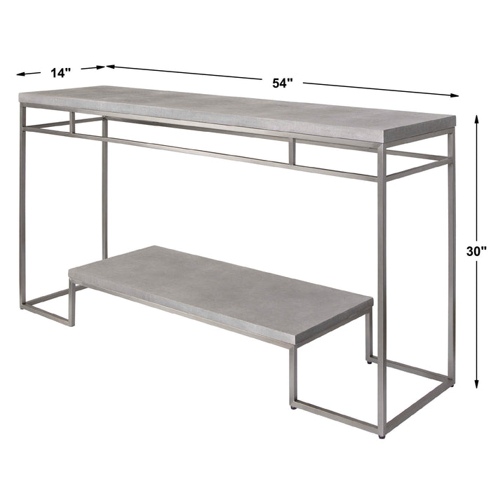 Clea Console Table Stainless Steel-Furniture-Uttermost-Lighting Design Store