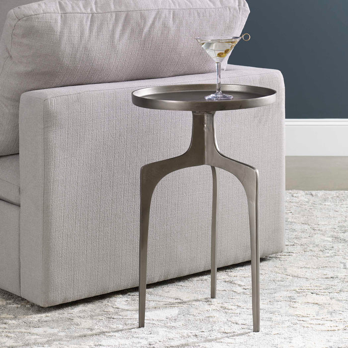 Kenna Accent Table Textured Nickel-Furniture-Uttermost-Lighting Design Store