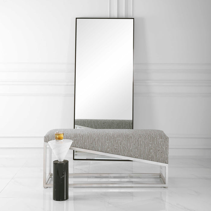 Uphill Climb Bench Brushed Silver Leaf-Furniture-Uttermost-Lighting Design Store