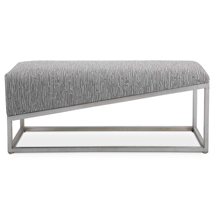 Uphill Climb Bench Brushed Silver Leaf-Furniture-Uttermost-Lighting Design Store