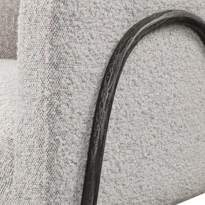 Jacobsen Accent Chair Aged Black Iron-Furniture-Uttermost-Lighting Design Store