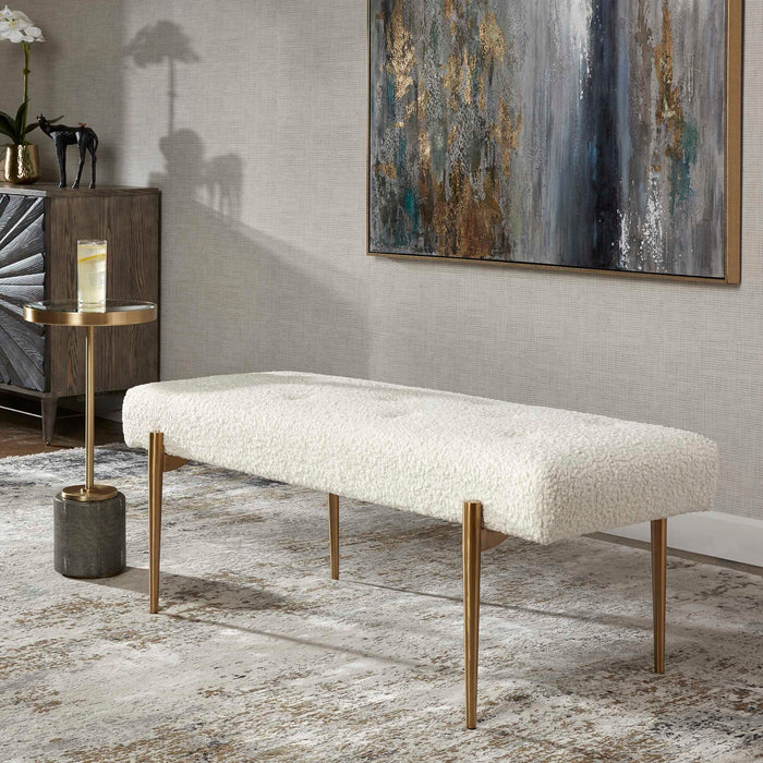 Olivier Bench White-Furniture-Uttermost-Lighting Design Store