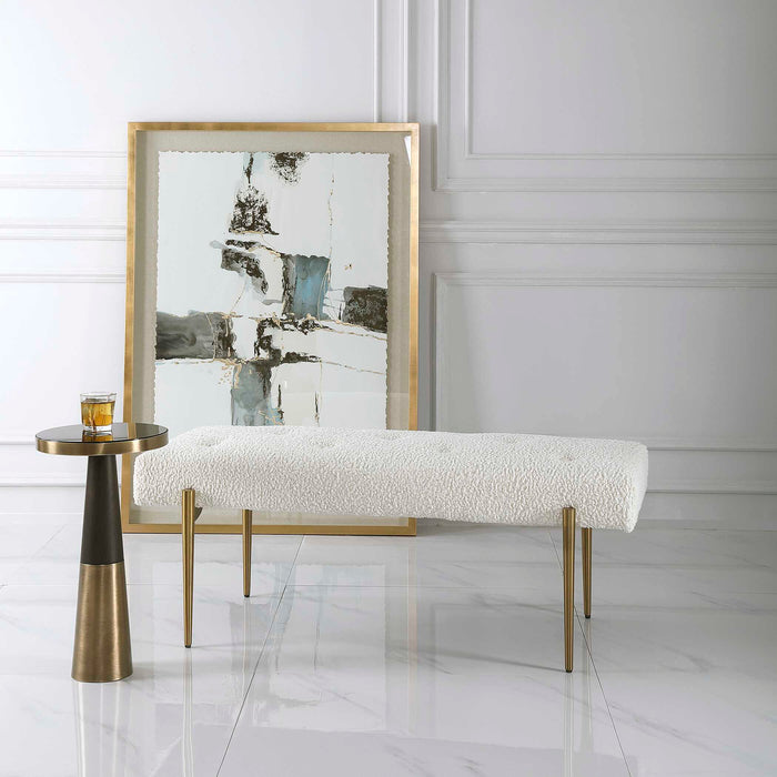 Olivier Bench White-Furniture-Uttermost-Lighting Design Store