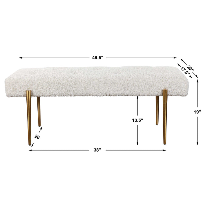 Olivier Bench White-Furniture-Uttermost-Lighting Design Store