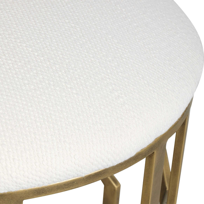 Trellis Accent Stool Antique Brushed Brass-Furniture-Uttermost-Lighting Design Store