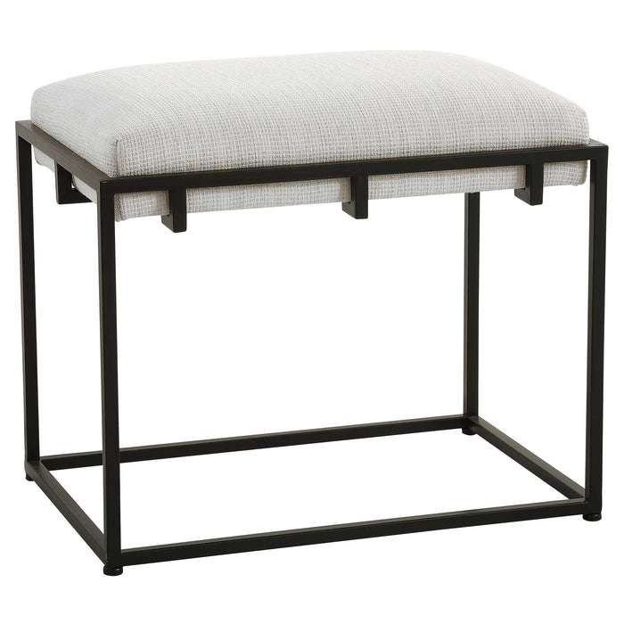 Paradox Bench Matte Black Iron-Furniture-Uttermost-Lighting Design Store