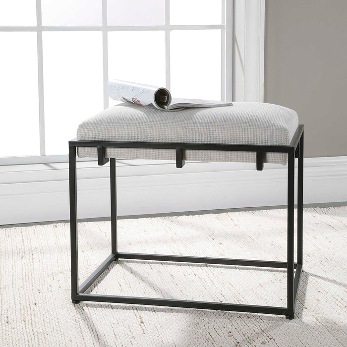 Paradox Bench Matte Black Iron-Furniture-Uttermost-Lighting Design Store