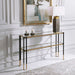 Kentmore Console Table Matte Black And Brushed Gold-Furniture-Uttermost-Lighting Design Store