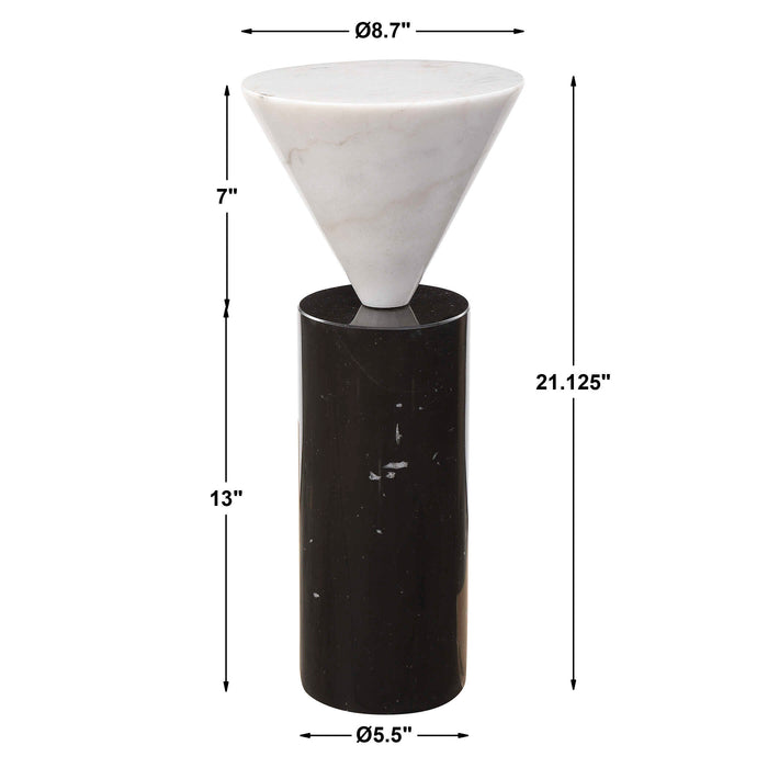 Top Hat Drink Table Black And White-Furniture-Uttermost-Lighting Design Store