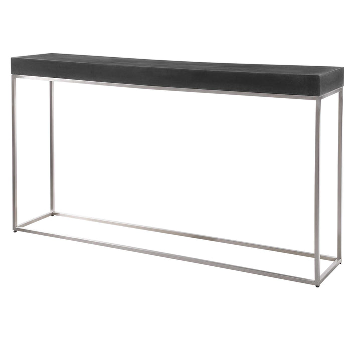 Jase Console Table Brushed Nickel Stainless Steel-Furniture-Uttermost-Lighting Design Store