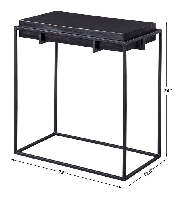 Telone Side Table Dark Oxidized Black-Furniture-Uttermost-Lighting Design Store
