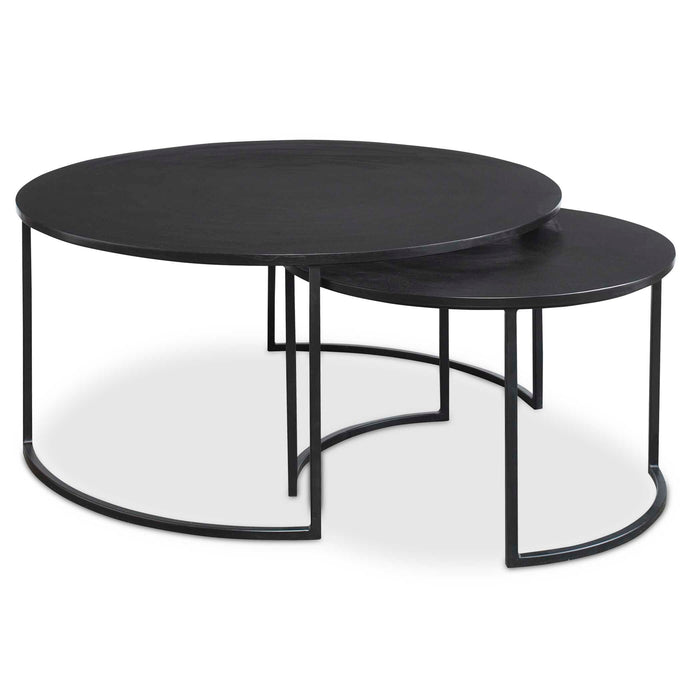 Barnette Coffee Tables S/2 Oxidized Black-Furniture-Uttermost-Lighting Design Store