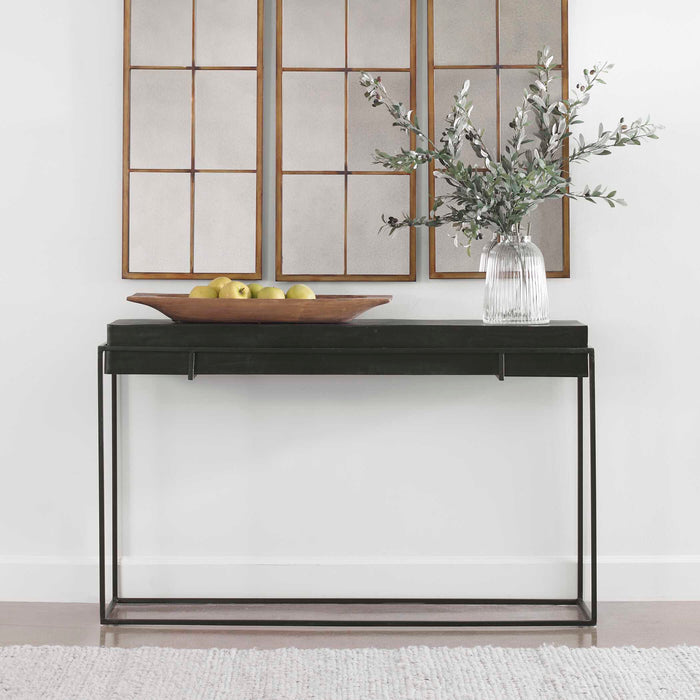 Telone Console Table Dark Oxidized Black-Furniture-Uttermost-Lighting Design Store