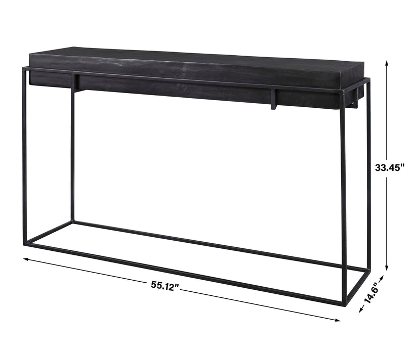 Telone Console Table Dark Oxidized Black-Furniture-Uttermost-Lighting Design Store