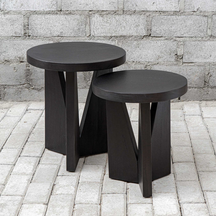 Nadette Nesting Tables, S/2 Dark Espresso-Furniture-Uttermost-Lighting Design Store
