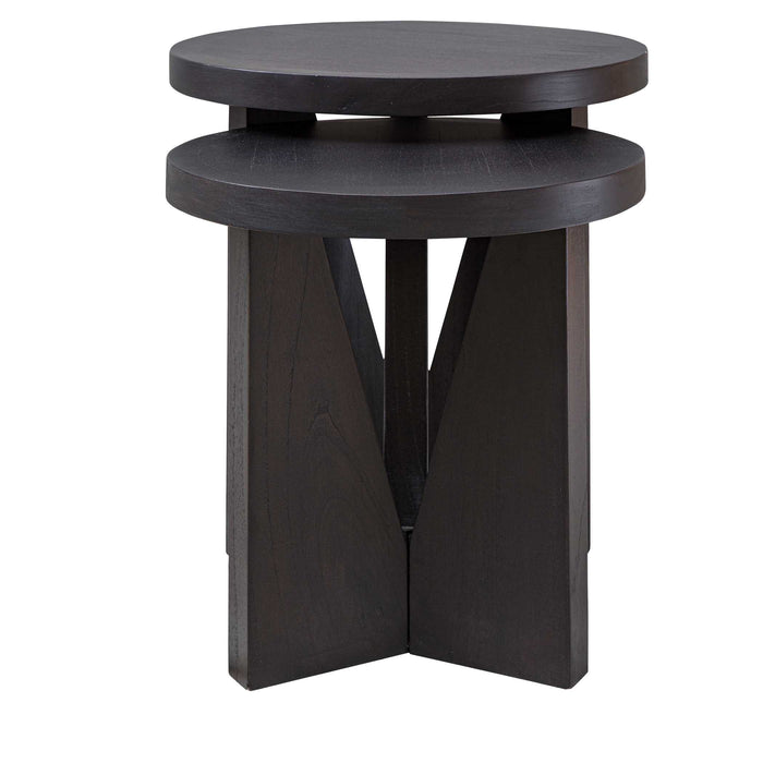 Nadette Nesting Tables, S/2 Dark Espresso-Furniture-Uttermost-Lighting Design Store