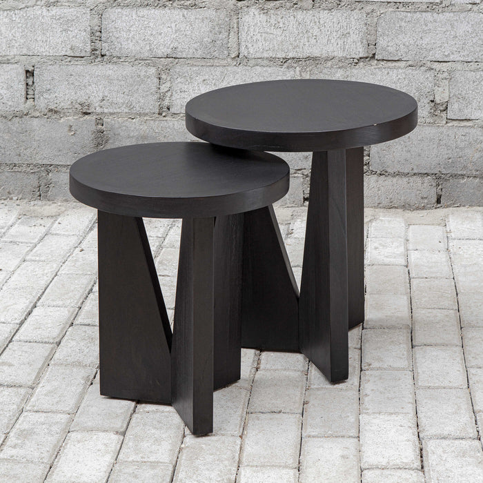 Nadette Nesting Tables, S/2 Dark Espresso-Furniture-Uttermost-Lighting Design Store