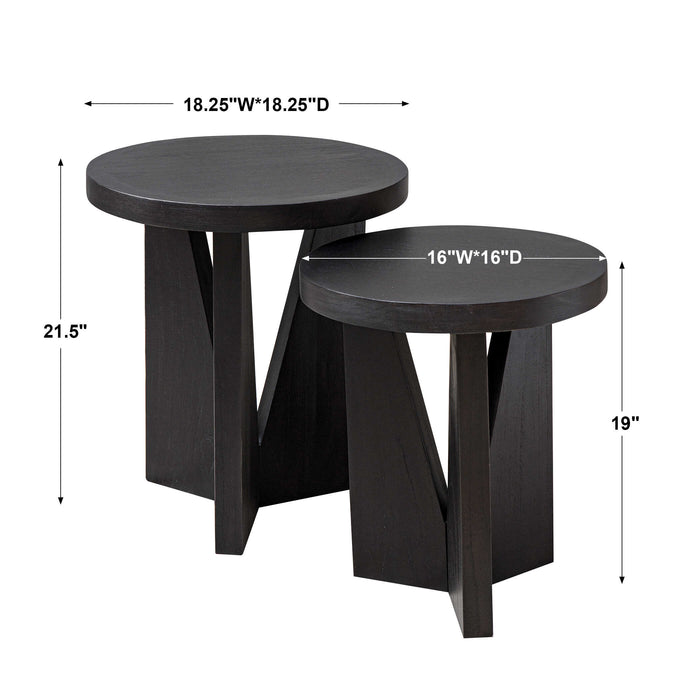Nadette Nesting Tables, S/2 Dark Espresso-Furniture-Uttermost-Lighting Design Store