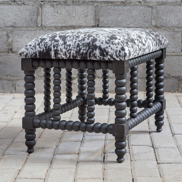 Rancho Bench Matte Black Stained-Furniture-Uttermost-Lighting Design Store