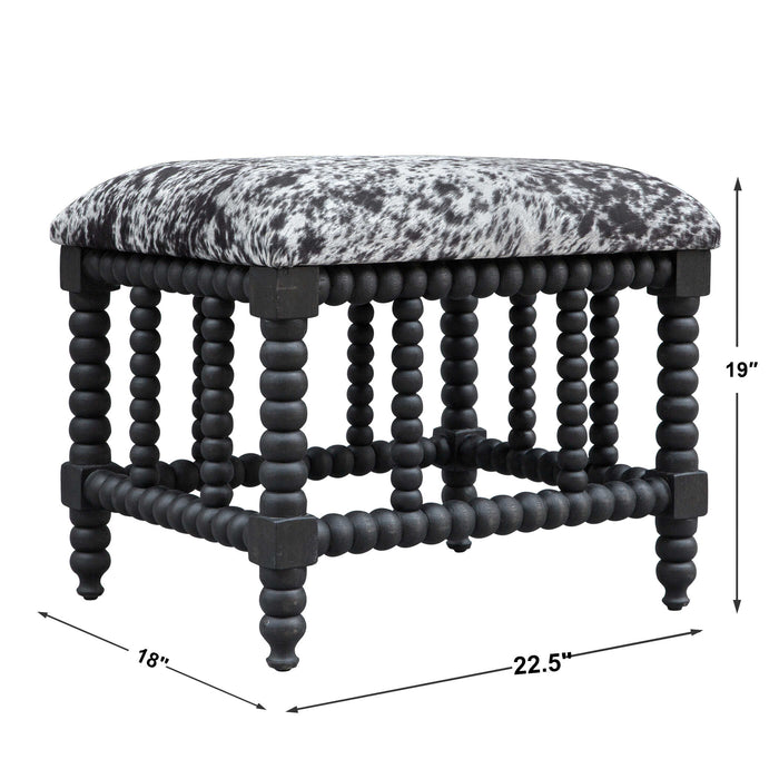 Rancho Bench Matte Black Stained-Furniture-Uttermost-Lighting Design Store