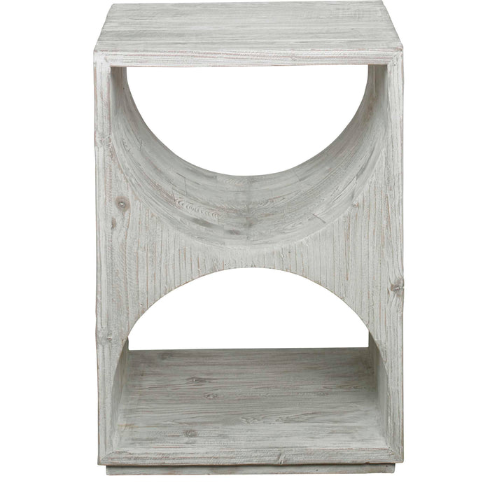 Hans Side Table Distressed Ivory-Furniture-Uttermost-Lighting Design Store