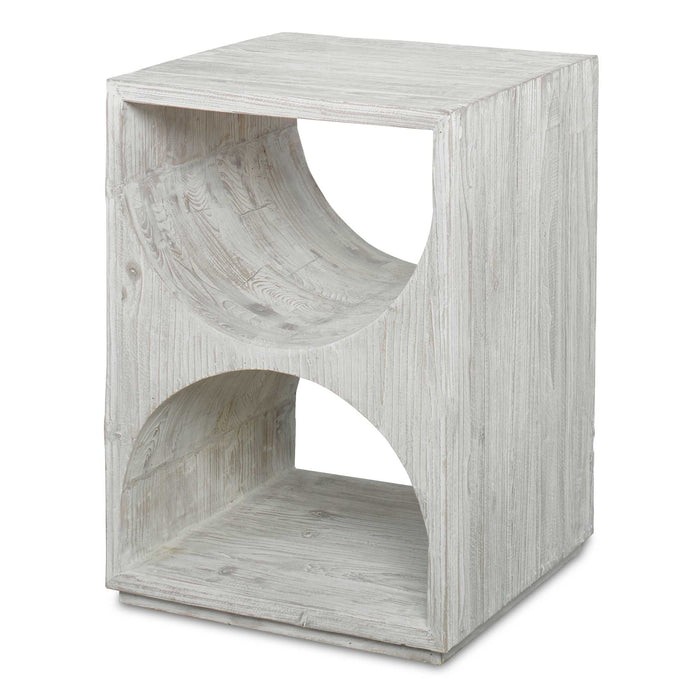 Hans Side Table Distressed Ivory-Furniture-Uttermost-Lighting Design Store