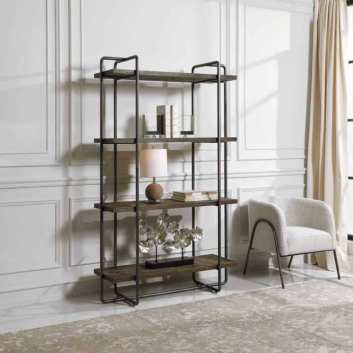 Stilo Etagere Dark Brushed Pewter-Furniture-Uttermost-Lighting Design Store