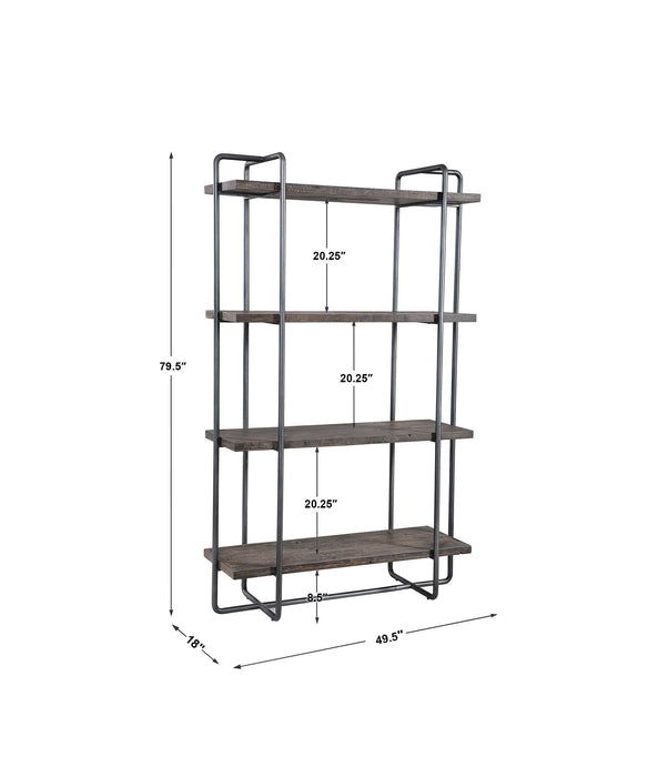 Stilo Etagere Dark Brushed Pewter-Furniture-Uttermost-Lighting Design Store