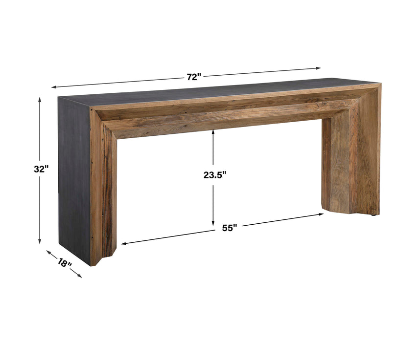Vail Console Table Natural Reclaimed Elm Wood Accented-Furniture-Uttermost-Lighting Design Store