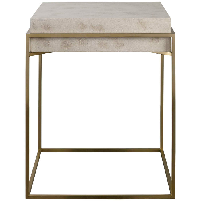 Inda Accent Table Brushed Brass-Furniture-Uttermost-Lighting Design Store