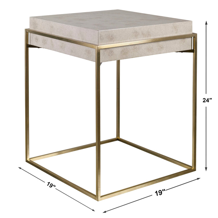 Inda Accent Table Brushed Brass-Furniture-Uttermost-Lighting Design Store