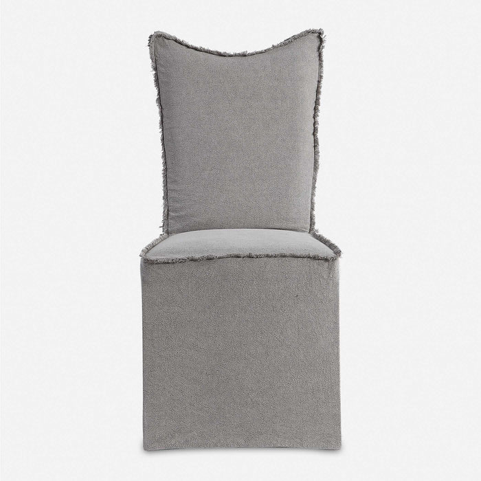Narissa Armless Chairs, Set Of 2 Gray Linen-Furniture-Uttermost-Lighting Design Store