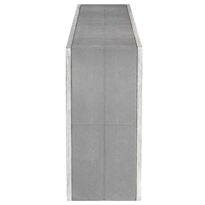 Aerina Console Table Aged White With Gray Distressed-Furniture-Uttermost-Lighting Design Store