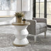 Spool Side Table Matte White-Furniture-Uttermost-Lighting Design Store