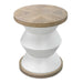 Spool Side Table Matte White-Furniture-Uttermost-Lighting Design Store