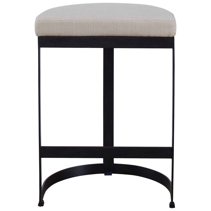 Ivanna Counter Stool Matte Black-Furniture-Uttermost-Lighting Design Store