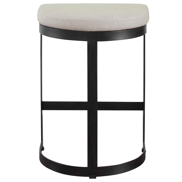 Ivanna Counter Stool Matte Black-Furniture-Uttermost-Lighting Design Store