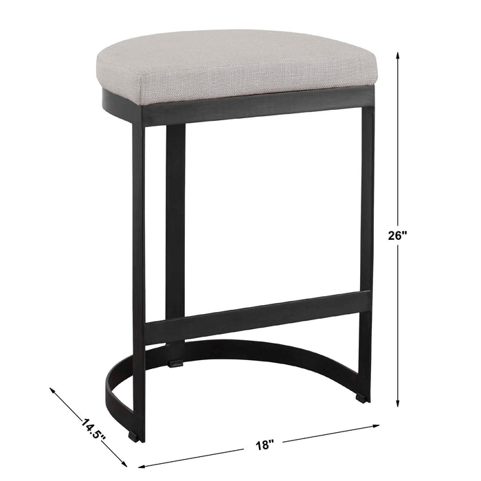 Ivanna Counter Stool Matte Black-Furniture-Uttermost-Lighting Design Store