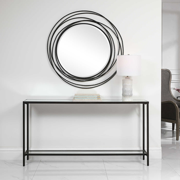Hayley Console Table Matte Black-Furniture-Uttermost-Lighting Design Store