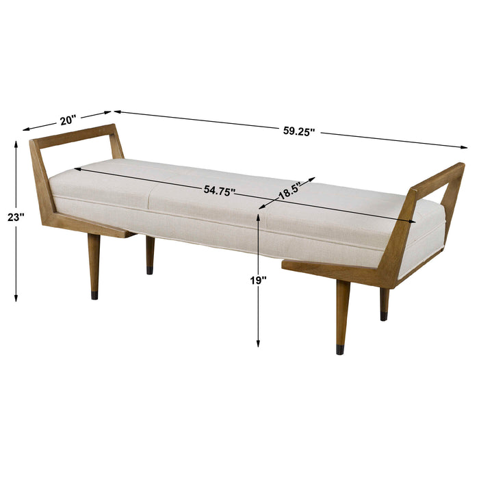 Waylon Bench Oak-Furniture-Uttermost-Lighting Design Store