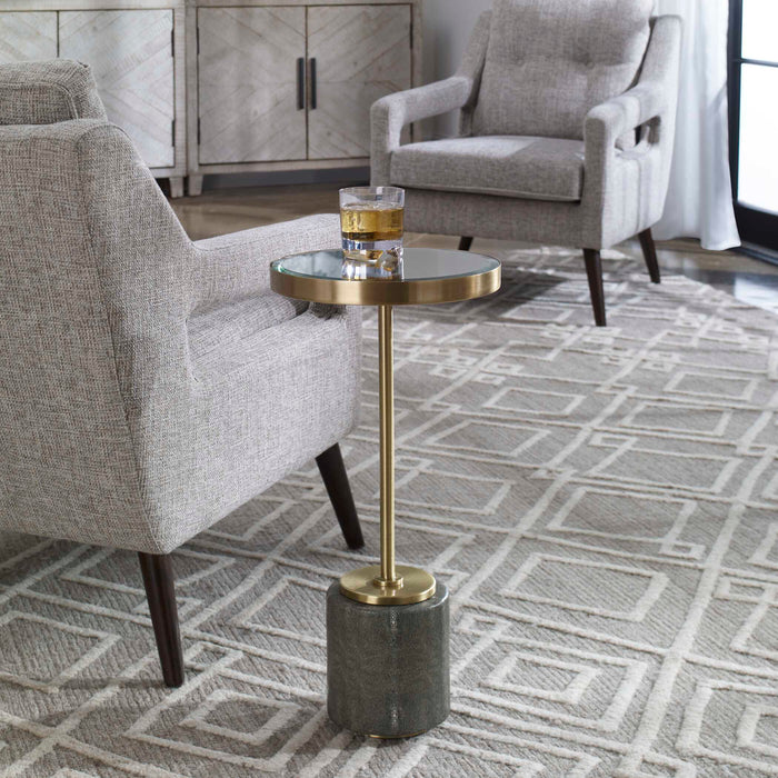 Laurier Accent Table Brushed Brass-Furniture-Uttermost-Lighting Design Store