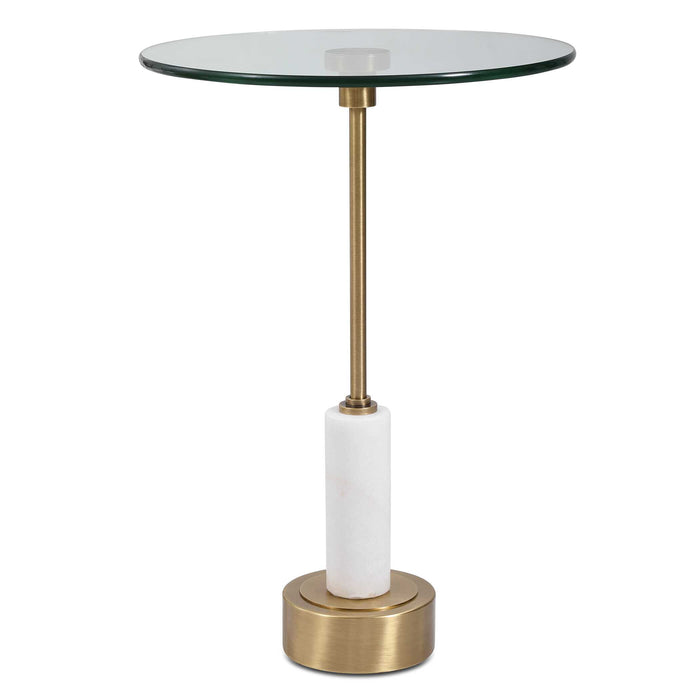 Portsmouth Accent Table Brushed Brass-Furniture-Uttermost-Lighting Design Store