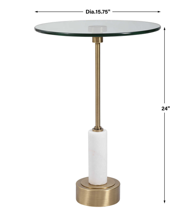 Portsmouth Accent Table Brushed Brass-Furniture-Uttermost-Lighting Design Store