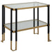 Kentmore Side Table Matte Black And Brushed Gold-Furniture-Uttermost-Lighting Design Store