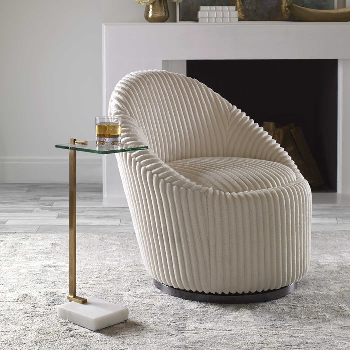 Butler Accent Table Brushed Brass-Furniture-Uttermost-Lighting Design Store