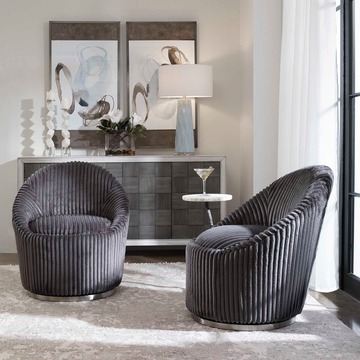 Crue Chair Gunmetal-Furniture-Uttermost-Lighting Design Store