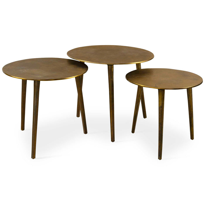 Kasai Coffee Tables, S/3 Oxidized Antique Gold-Furniture-Uttermost-Lighting Design Store