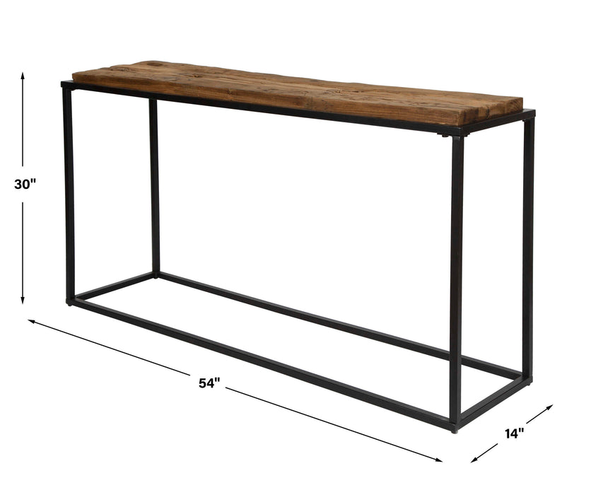Holston Console Table Satin Black-Furniture-Uttermost-Lighting Design Store