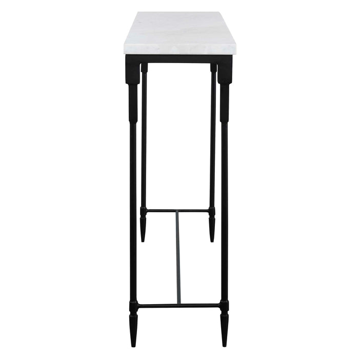 Bourges Console Table Satin Black-Furniture-Uttermost-Lighting Design Store