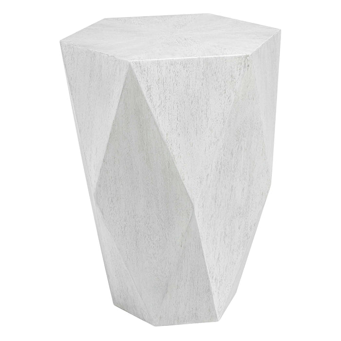 Volker Side Table Fresh White Ceruse-Furniture-Uttermost-Lighting Design Store